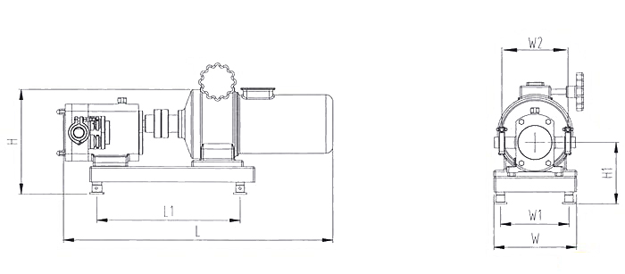 进口上进下出型转子泵(图2)